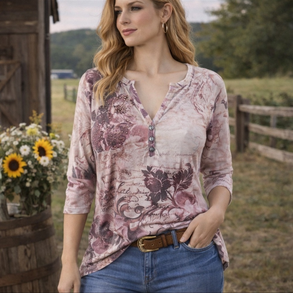 Rose Print Top